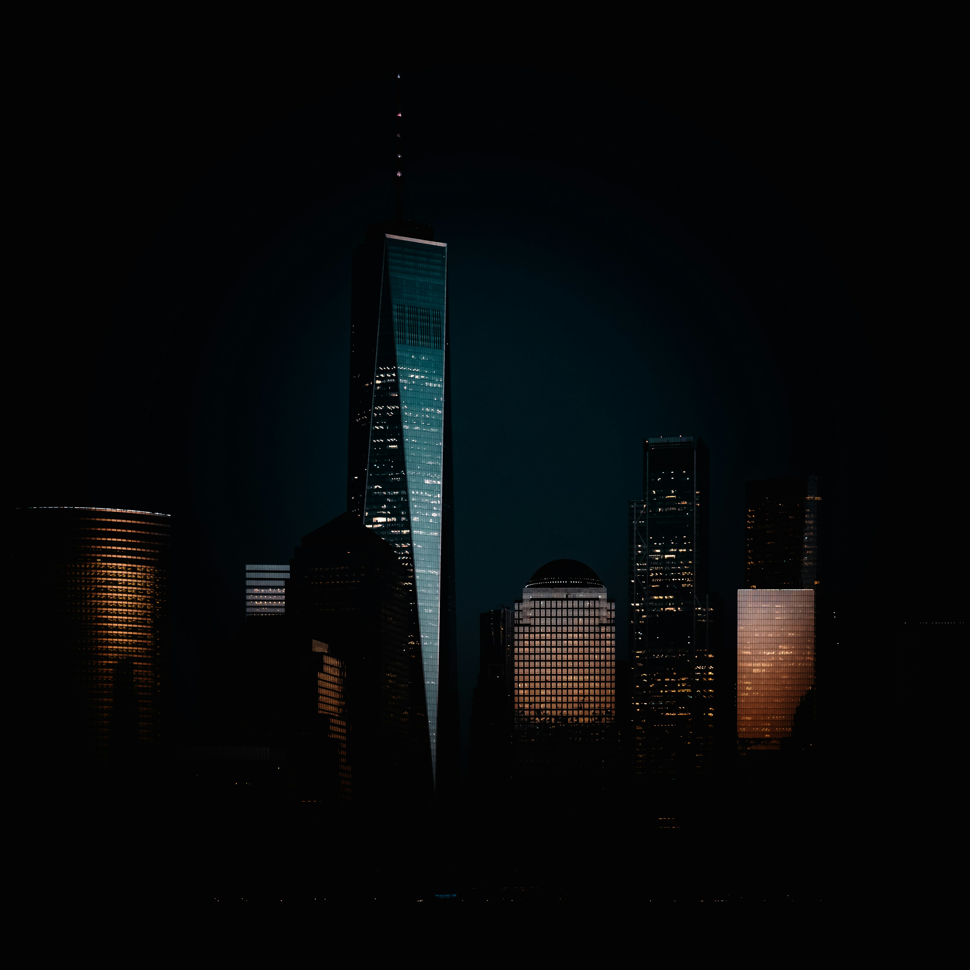 Illuminated city skyline at night